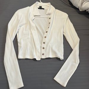 Crop top long sleeve cover up